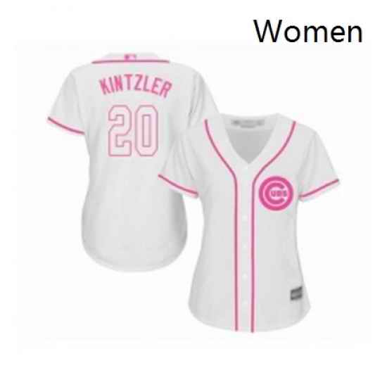 Womens Chicago Cubs 20 Brandon Kintzler Authentic White Fashion Baseball Jersey